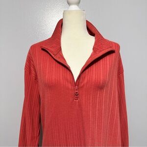 Pro Player coral pull over 3/4 zip size L